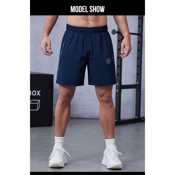 Premium Metallic printing Logo Zipper Pocket Dry Fit Men's Gym Shorts|Hucai Activewear Manufacturer