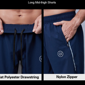 Premium Metallic printing Logo Zipper Pocket Dry Fit Men's Gym Shorts|Hucai Activewear Manufacturer