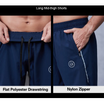 Premium Metallic printing Logo Zipper Pocket Dry Fit Men's Gym Shorts|Hucai Activewear Manufacturer