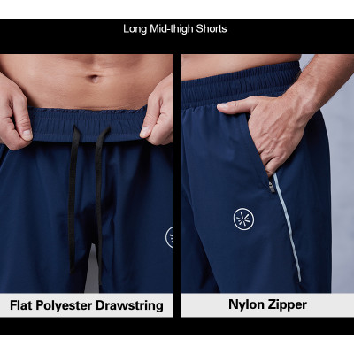 Premium Metallic printing Logo Zipper Pocket Dry Fit Men's Gym Shorts|Hucai Activewear Manufacturer