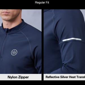 Custom Quarter Zip Long Sleeve Gym Shirt for Men|Hucai Activewear Manufacturer
