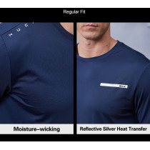 Mens Fitness T Shirts Lightweight Breathable Reflective logo |Hucai Activewear Manufacturer