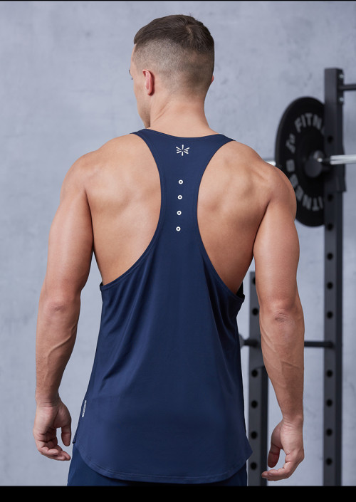 Custom Silver Heat Transfer Logo Athletic Fitness Tank Top |Hucai Activewear Manufacturer