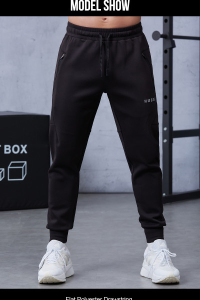 Custom Premium Drawstring Thermal Gym Pants with Zipper Pockets|Hucai Activewear Manufacturer