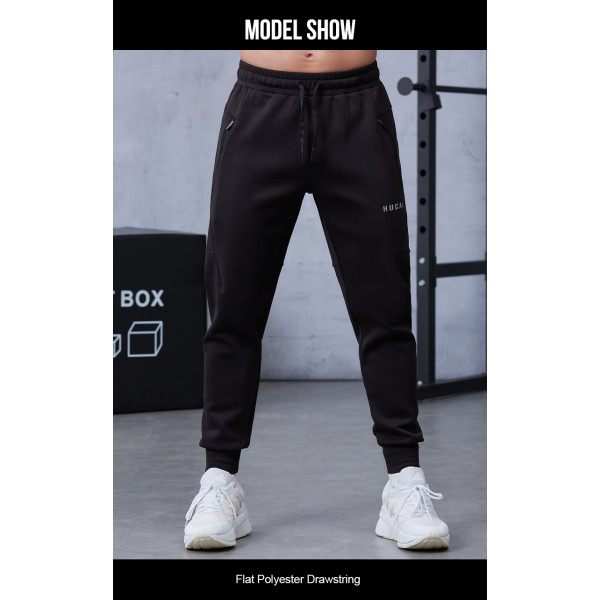 Custom Premium Drawstring Thermal Gym Pants with Zipper Pockets|Hucai Activewear Manufacturer