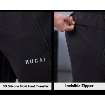 Custom Premium Drawstring Thermal Gym Pants with Zipper Pockets|Hucai Activewear Manufacturer