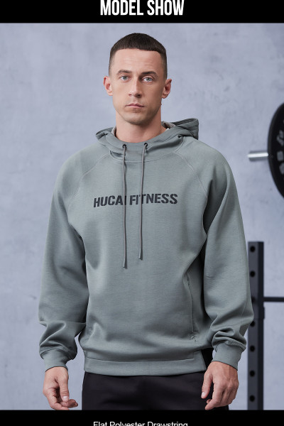 Custom Men's Pullover Fitness Hoodie Fleece Wool Air Layer Cotton |Hucai Activewear Manufacturer