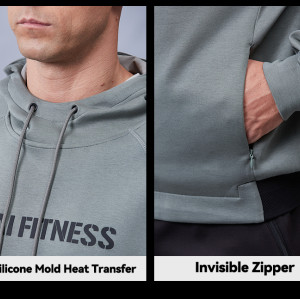 Custom Men's Pullover Fitness Hoodie Fleece Wool Air Layer Cotton |Hucai Activewear Manufacturer