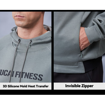 Custom Men's Pullover Fitness Hoodie Fleece Wool Air Layer Cotton |Hucai Activewear Manufacturer