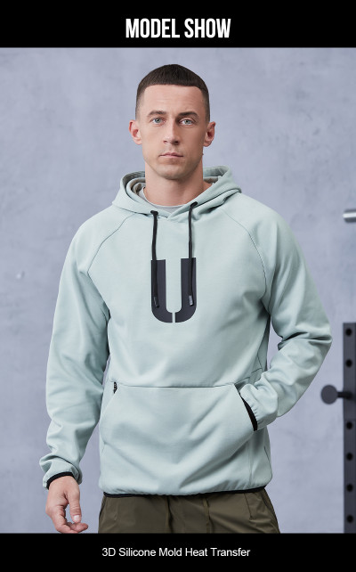 Custom Men's Pullover Fitness Hoodie with Zipper Pockets|Hucai Activewear Manufacturer