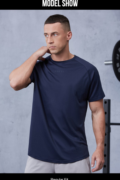 Mens Fitness Tee Quick-Dry Performance with Brand Logo Printing |Hucai Activewear Manufacturer