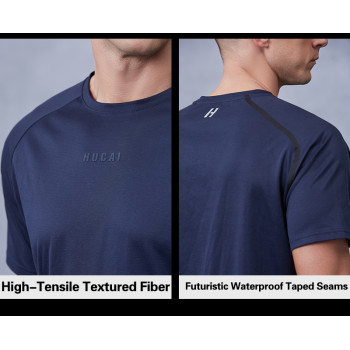 Mens Fitness Tee Quick-Dry Performance with Brand Logo Printing |Hucai Activewear Manufacturer
