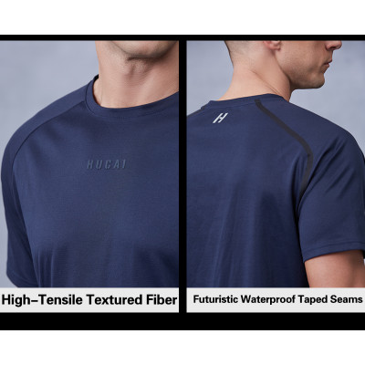 Mens Fitness Tee Quick-Dry Performance with Brand Logo Printing |Hucai Activewear Manufacturer