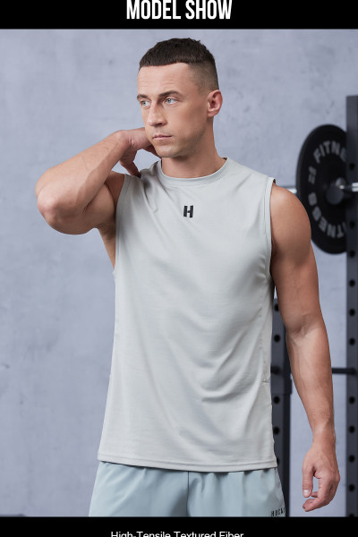 Custom Sleeveless Workout Shirt with Moisture-Wicking Fabric |Hucai Activewear Manufacturer