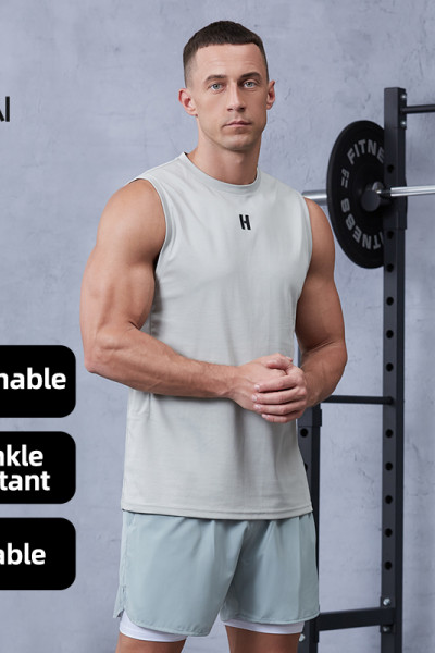 Custom Sleeveless Workout Shirt with Moisture-Wicking Fabric |Hucai Activewear Manufacturer