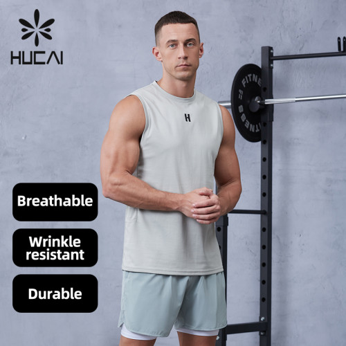 Custom Sleeveless Workout Shirt with Moisture-Wicking Fabric |Hucai Activewear Manufacturer