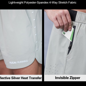 Custom Four-way Stretch Reflective Laser Perforation Running Shorts |Hucai Activewear Manufacturer