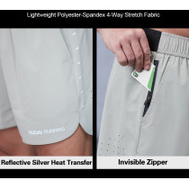 Custom Four-way Stretch Reflective Laser Perforation Running Shorts |Hucai Activewear Manufacturer