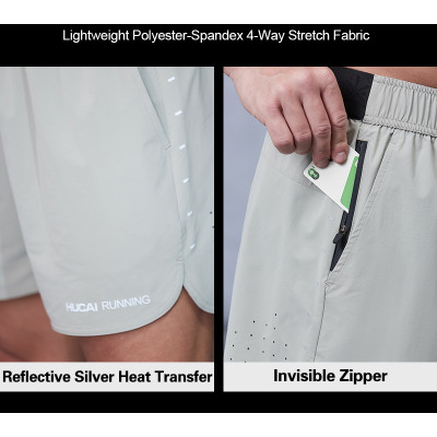 Custom Four-way Stretch Reflective Laser Perforation Running Shorts |Hucai Activewear Manufacturer