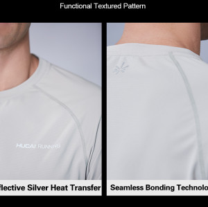 Men Running T Shirts Moisture-wicking Seamless Heat Seal Tech |Hucai Activewear Manufacturer