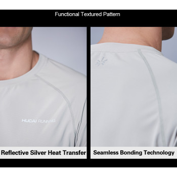 Men Running T Shirts Moisture-wicking Seamless Heat Seal Tech |Hucai Activewear Manufacturer