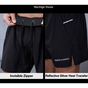 Custom Reflective logo Lightweight Laser Drawstring Running Shorts |Hucai Activewear Manufacturer