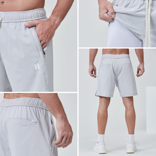 Custom Drawstring Dry Fit Polyester Spandex 5 Inch Sports Shorts |Hucai Activewear Manufacturer