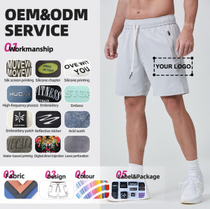 Custom Drawstring Dry Fit Polyester Spandex 5 Inch Sports Shorts |Hucai Activewear Manufacturer