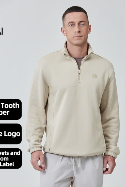 Custom High Quality Men Sports Sweatshirt 1/4 Pullover Quarter-zip  |Hucai Activewear Manufacturer