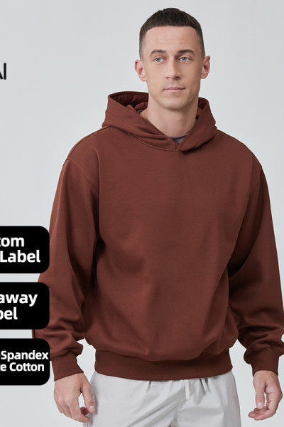 Custom High Quality Men Sports Hoodie Metal Label Tear-away Label |Hucai Activewear Manufacturer