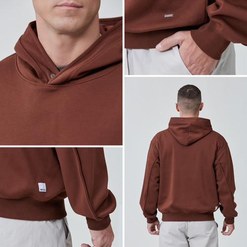 Custom High Quality Men Sports Hoodie Metal Label Tear-away Label |Hucai Activewear Manufacturer
