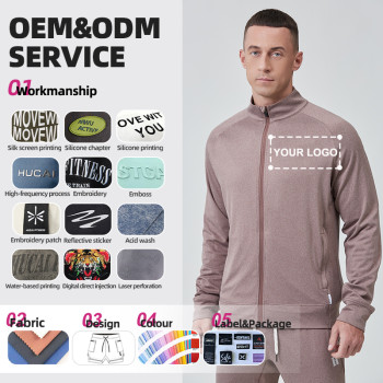 Custom High Quality Men Running Jacket Zip up Regular Fit |Hucai Activewear Manufacturer