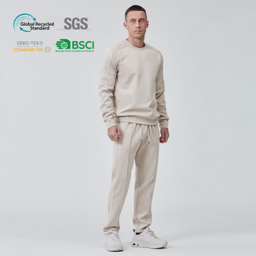 Custom Men Crew Neck Sweatshirt Cotton Polyester Spandex Regular Fit |Hucai Activewear Manufacturer
