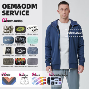 Custom Men Sports Jacket Metal Zipper Soft Lightweight Regular Fit |Hucai Activewear Manufacturer