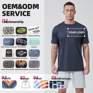 Custom Men Gym T Shirts Cooling Long-staple Cotton Reflective logo|Hucai Activewear Manufacturer