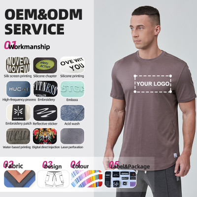 Custom Men Gym T Shirts Premium Cooling Ammonia-treated Soft Cotton|Hucai Activewear Manufacturer