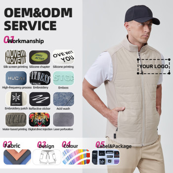 Custom Golf Vest Warm Stand Collar Embroidery Logo |Hucai Activewear Manufacturer