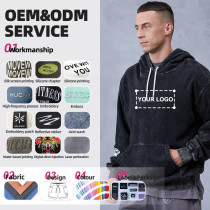 Custom Oversized Sports Gym Hoodies Vintage Snowflake Wash |Hucai Activewear Manufacturer