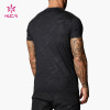Custom Men's Muscle Fit Training T-Shirt Camo Print Reflective Logo |HUCAI Activewear Manufacturer