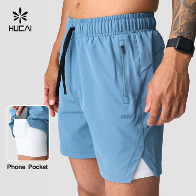 Custom High Performance Men's 2-in-1 Training Shorts |HUCAI Activewear Manufacturers