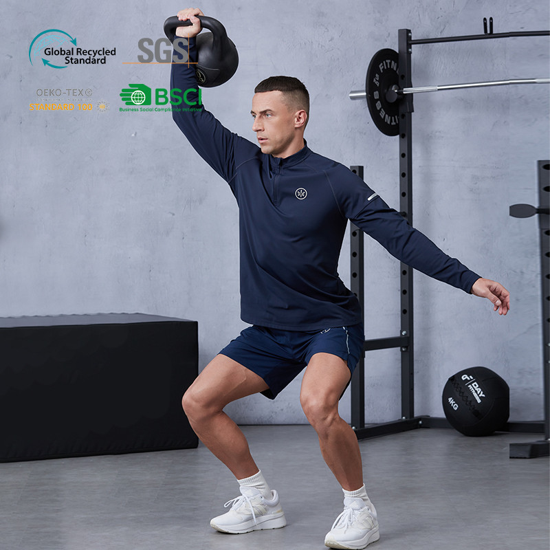 Men's Custom Performance Tops: Quarter‑Zip Gym Shirt & Muscle‑Dry Compression Long Sleeve