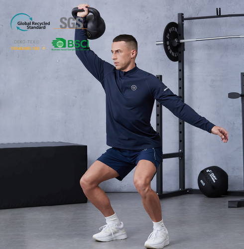 Men's Custom Performance Tops: Quarter‑Zip Gym Shirt & Muscle‑Dry Compression Long Sleeve