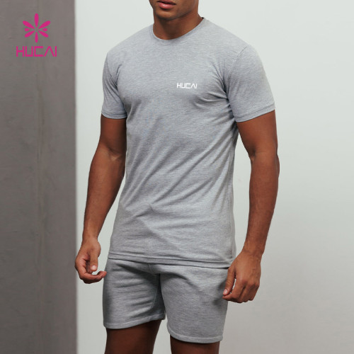 Custom Logo Men's Gym T-Shirt with Premium Cotton-Blend Fabric