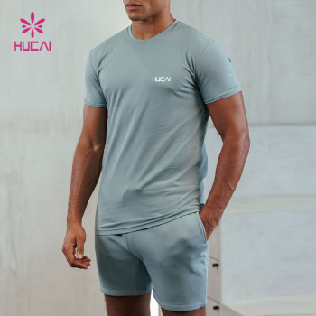 Custom Logo Men's Gym T-Shirt with Premium Cotton-Blend Fabric