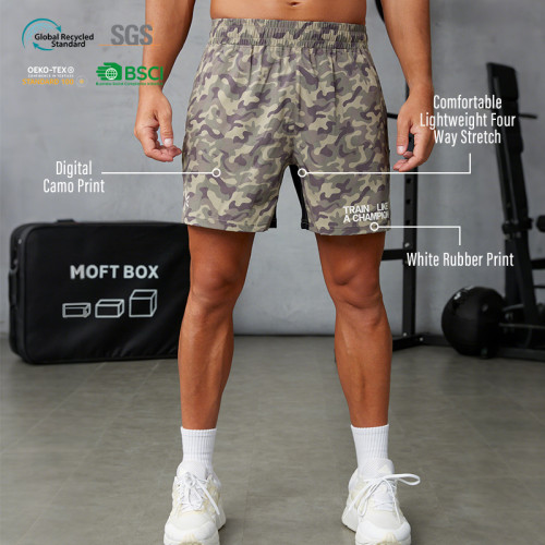 Custom Men's Digital Camo Training Shorts | Lightweight 4-Way Stretch Gym Shorts Manufacturer
