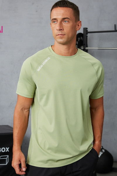 Custom Men's Quick-Dry Training T-Shirt | Cooling Textured Raglan Activewear Manufacturer