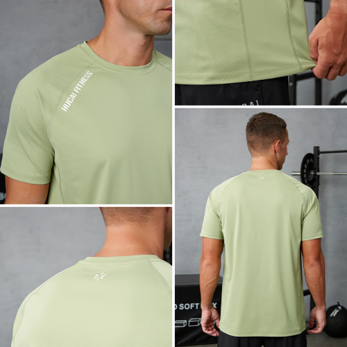 Custom Men's Quick-Dry Training T-Shirt | Cooling Textured Raglan Activewear Manufacturer