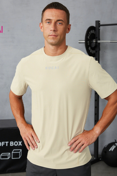 Custom Men's Seamless Bonded Ice-Silk Training T-Shirt | High-Performance Gym Wear Manufacturer