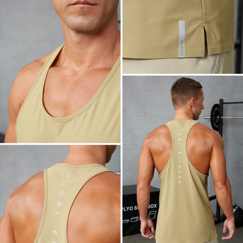 Custom Men's Breathable Mesh Tank Top | Seamless Bonded Training Vest Manufacturer