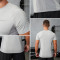 Custom Men's Gray Textured Panel Training T-Shirt | Slim Fit Performance Activewear Manufacturer